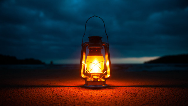 Lantern beach night dark sky free wallpaper for desktop - medium preview image