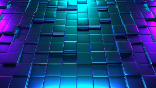 Blue purple vaporwave 3d chainlink free wallpaper for desktop - medium preview image