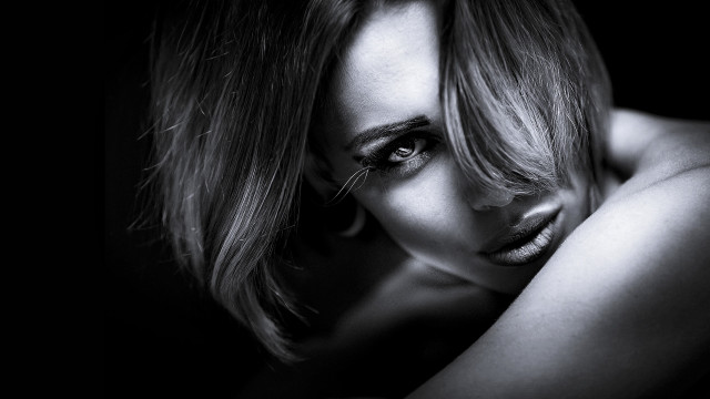 Woman long hair black background #6 free wallpaper for desktop - medium preview image