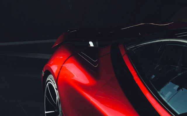 Red sports car night futurism free wallpaper for desktop - medium preview image