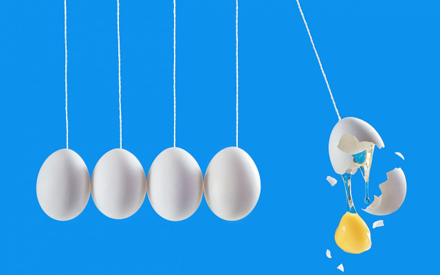 Eggs hanging blue background yellow free wallpaper for desktop - medium preview image