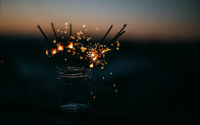 Glass jar sparklers magic realist free wallpaper for desktop - medium preview image