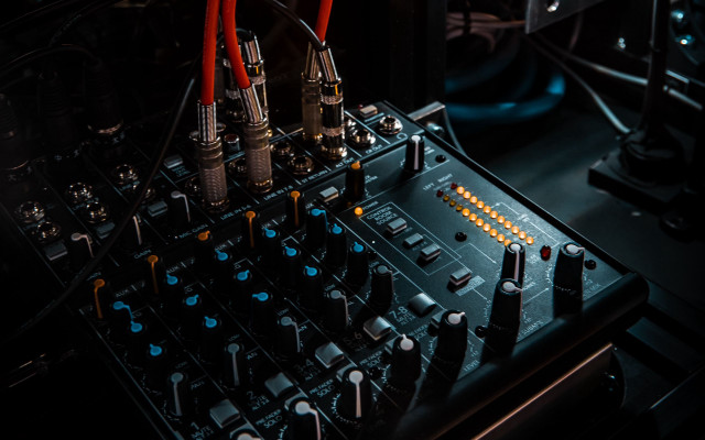 Control panel wires microphone beeple free wallpaper for desktop - medium preview image