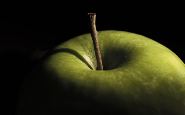 Green apple stem moon night free wallpaper for desktop - medium preview image