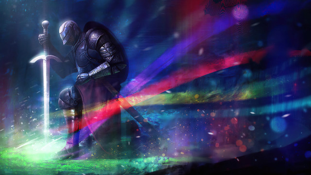 Fantasy man suit sword lightsaber free wallpaper for desktop - medium preview image