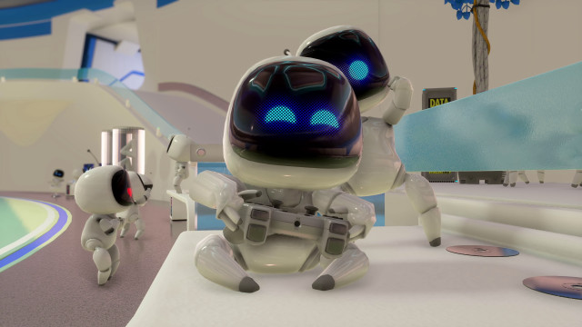 Robot walking futuristic room blue free wallpaper for desktop - medium preview image