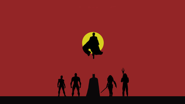 Group people red background silhouette free wallpaper for desktop - medium preview image