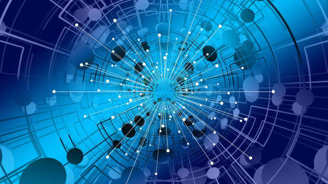 Blue circles lines center white free wallpaper for desktop - medium preview image