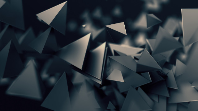 Black white silver triangles abstract free wallpaper for desktop - medium preview image