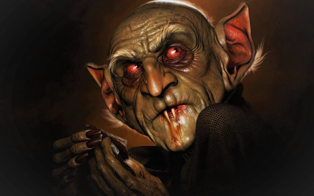 Creepy creature red eyes long free wallpaper for desktop - medium preview image