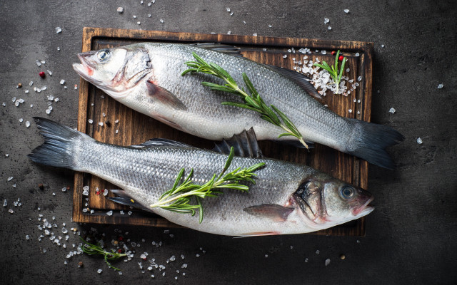 Fish tray herbs salt photorealism free wallpaper for desktop - medium preview image