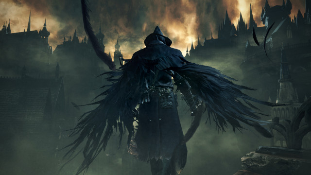 Black hunter bloodborne sword bird free wallpaper for desktop - medium preview image