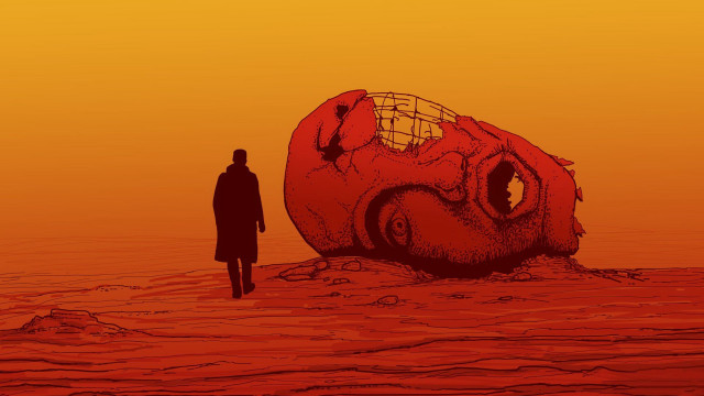 Desert man giant object red free wallpaper for desktop - medium preview image