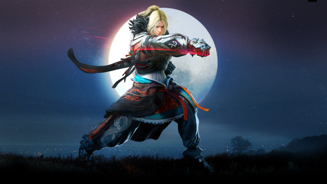 Woman sword fullmoon night sky free wallpaper for desktop - medium preview image