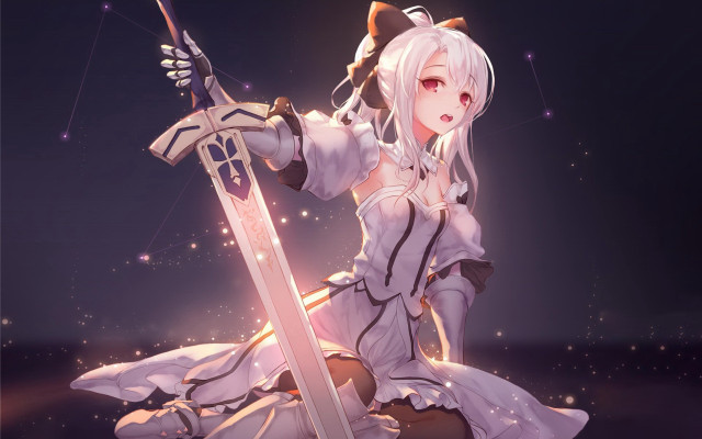 White dress sword star galaxy free wallpaper for desktop - medium preview image