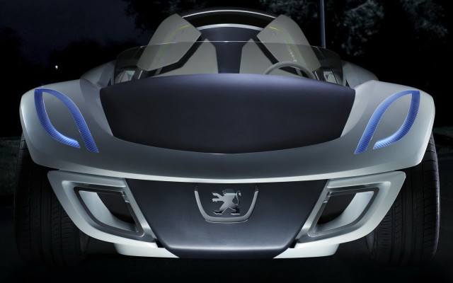 Futuristic car night hood lights free wallpaper for desktop - medium preview image