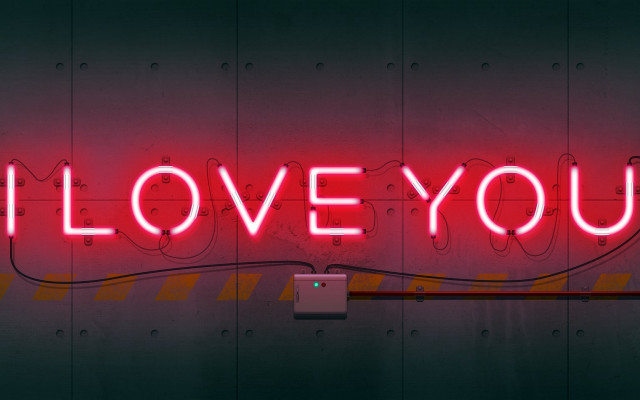 Neon i love you wall free wallpaper for desktop - medium preview image