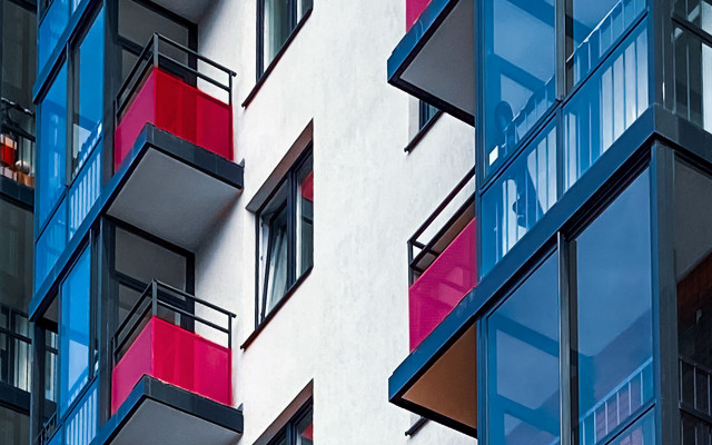 Tall building balconies windows bauhaus free wallpaper for desktop - medium preview image