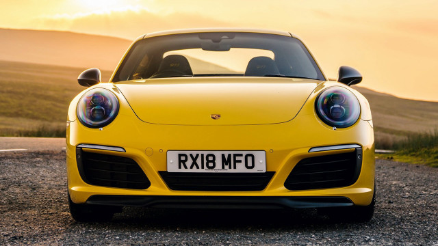 Yellow sports car gravel road #2 free wallpaper for desktop - medium preview image