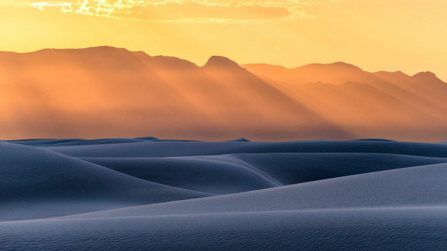 Desert mountains sunset clouds ocean free wallpaper for desktop - medium preview image