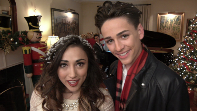 Christmas portrait man woman fireplace free wallpaper for desktop - medium preview image