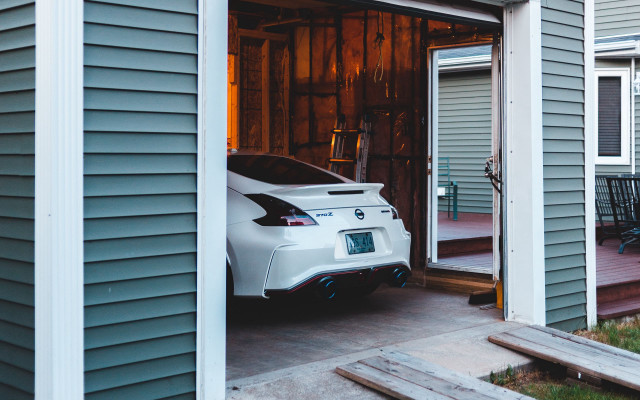 White car garage deck chairs free wallpaper for desktop - medium preview image