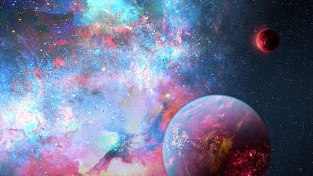 Colorful space planets star cluster free wallpaper for desktop - medium preview image