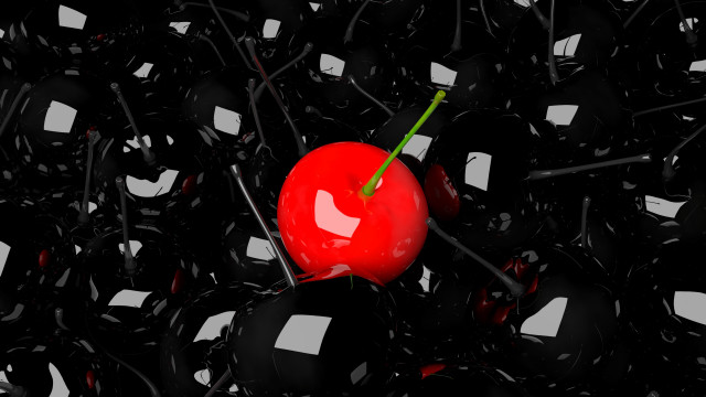 Red apple black balls green free wallpaper for desktop - medium preview image