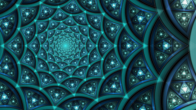 Blue green abstract star circle free wallpaper for desktop - medium preview image