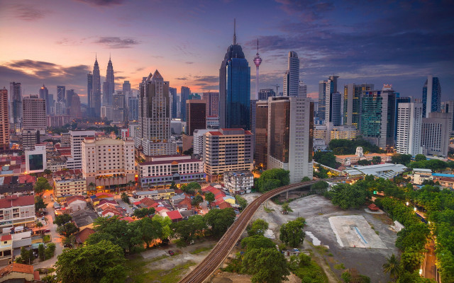 City skyline train bridge architecture #2 free wallpaper for desktop - medium preview image