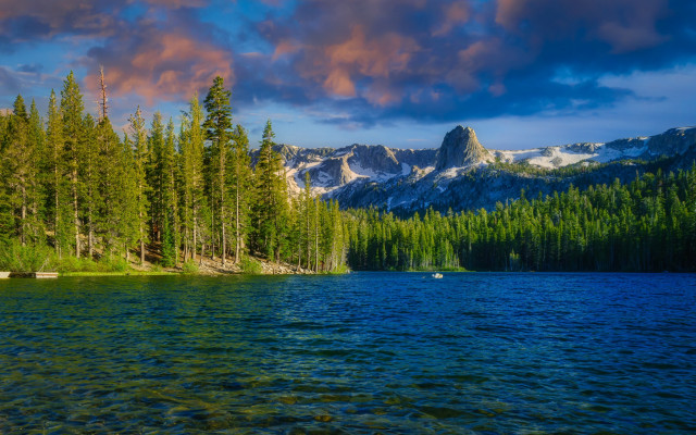 Lake forest mountains cloudy sky #2 free wallpaper for desktop - medium preview image