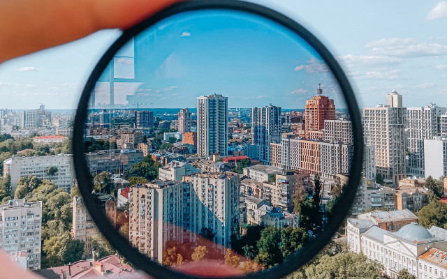 Cityscape magnifying glass constructivism tokyo free wallpaper for desktop - medium preview image