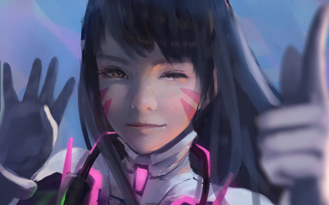 Woman pink black face tie free wallpaper for desktop - medium preview image