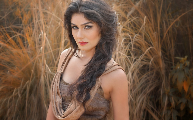 Woman ponytail field fireworks outdoor free wallpaper for desktop - medium preview image