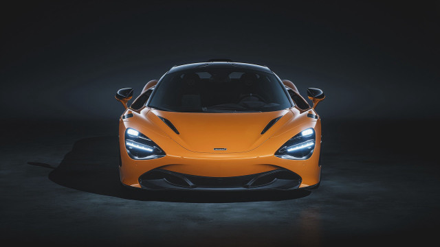 Yellow sportscar darkroom hoodup lights free wallpaper for desktop - medium preview image