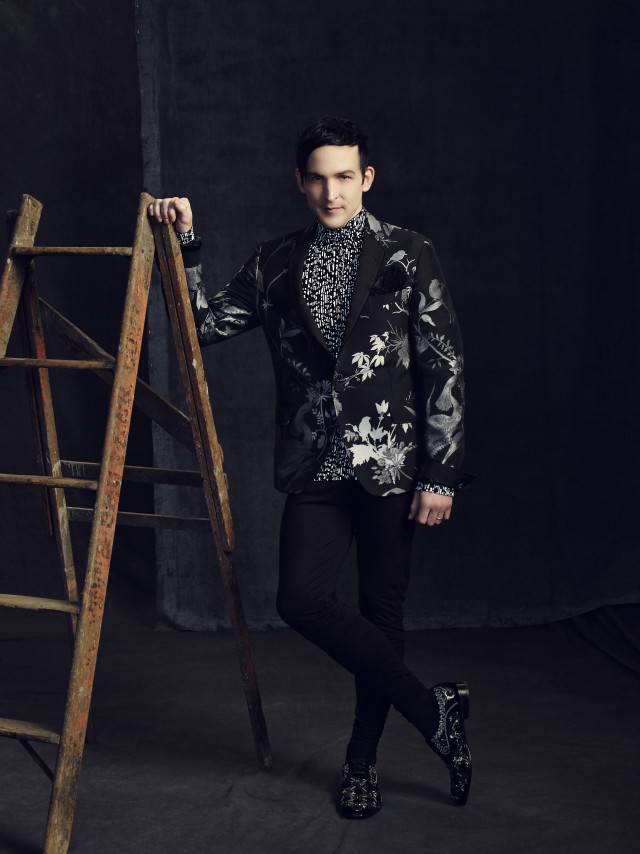 Man standing ladder black room free wallpaper for mobile - medium preview image