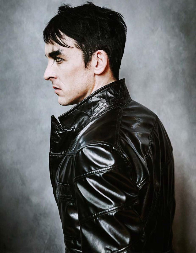 Man leather jacket serious look #15 free wallpaper for mobile - medium preview image