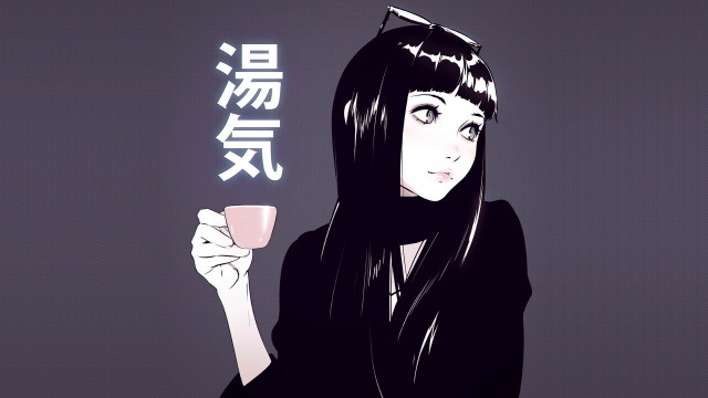 Woman coffee chinese manga anime free wallpaper for desktop - medium preview image