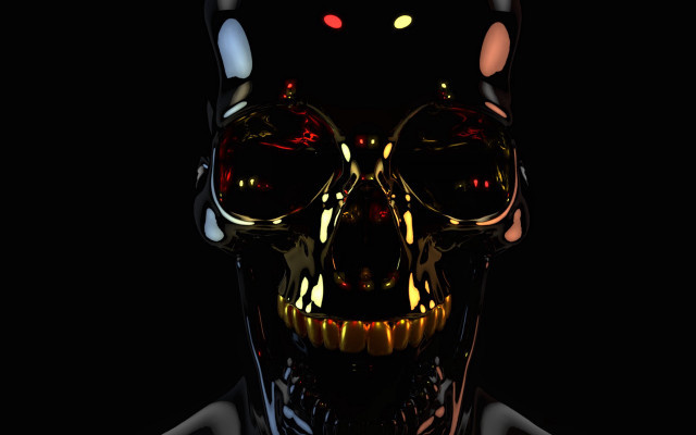 Skeleton glasses glowing face dark free wallpaper for desktop - medium preview image