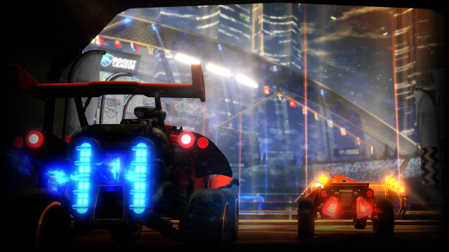 Futuristic vehicle dark city night free wallpaper for desktop - medium preview image