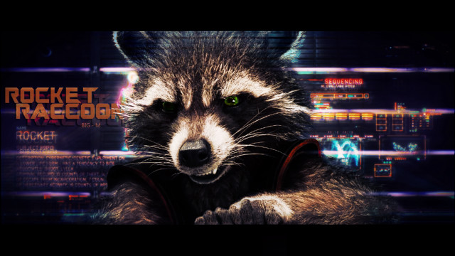 Raccoon rocket background words chest free wallpaper for desktop - medium preview image