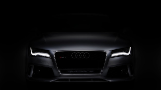 Black car headlights dark white free wallpaper for desktop - medium preview image