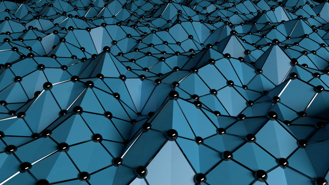 Blue cubes black dots raytraced free wallpaper for desktop - medium preview image