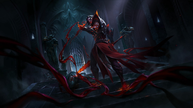 Demonic demon sword blood robe free wallpaper for desktop - medium preview image