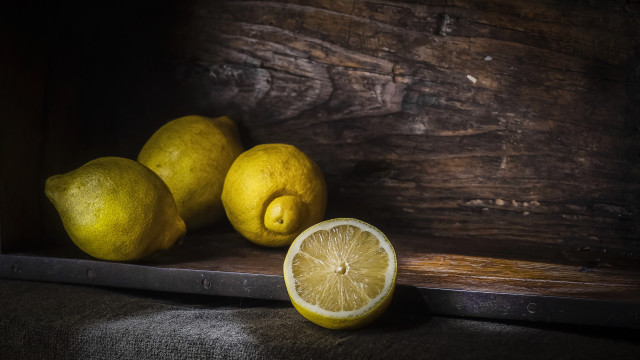 Lemon lemons shelf wooden background free wallpaper for desktop - medium preview image
