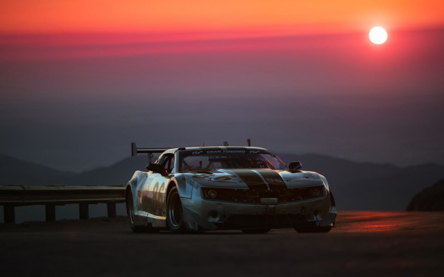Car sunset bridge mountain moon free wallpaper for desktop - medium preview image
