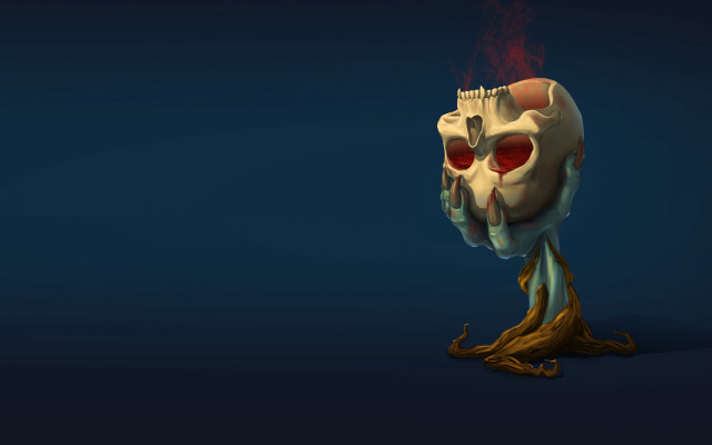Strange skull eyed flame mouth free wallpaper for desktop - medium preview image