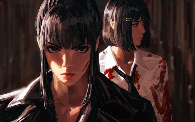 Bloodied girls in room neogeo free wallpaper for desktop - medium preview image