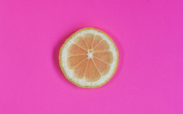 Grapefruit halved fauvism fluorescent pink free wallpaper for desktop - medium preview image