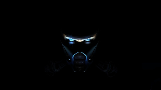 Creepy glowing eyes hooded male free wallpaper for desktop - medium preview image